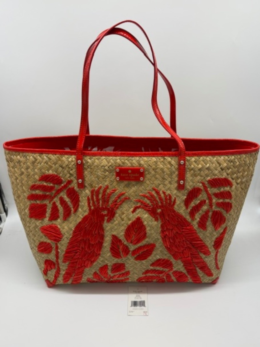 Kate Spade New York  "Birds Of Paradise"Harmony Straw Tote Handbag~Vintage~Rare
